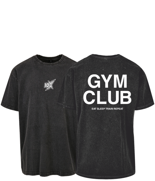 10X Acid Washed Heavy Oversized Gym Club T-Shirt