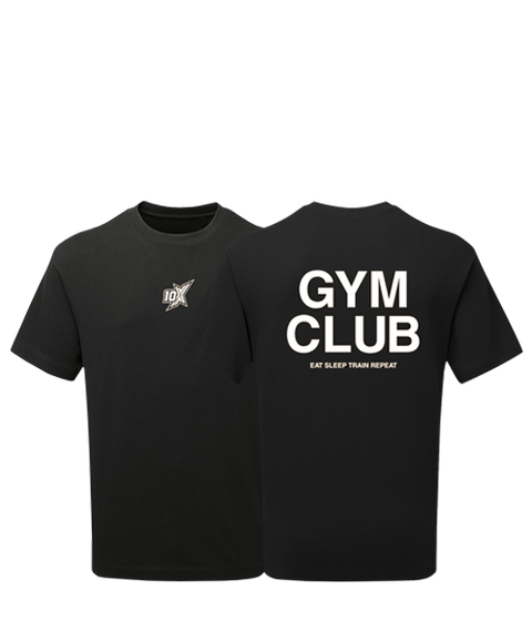 10X GYM CLUB HEAVYWEIGHT T-SHIRT, BLACK