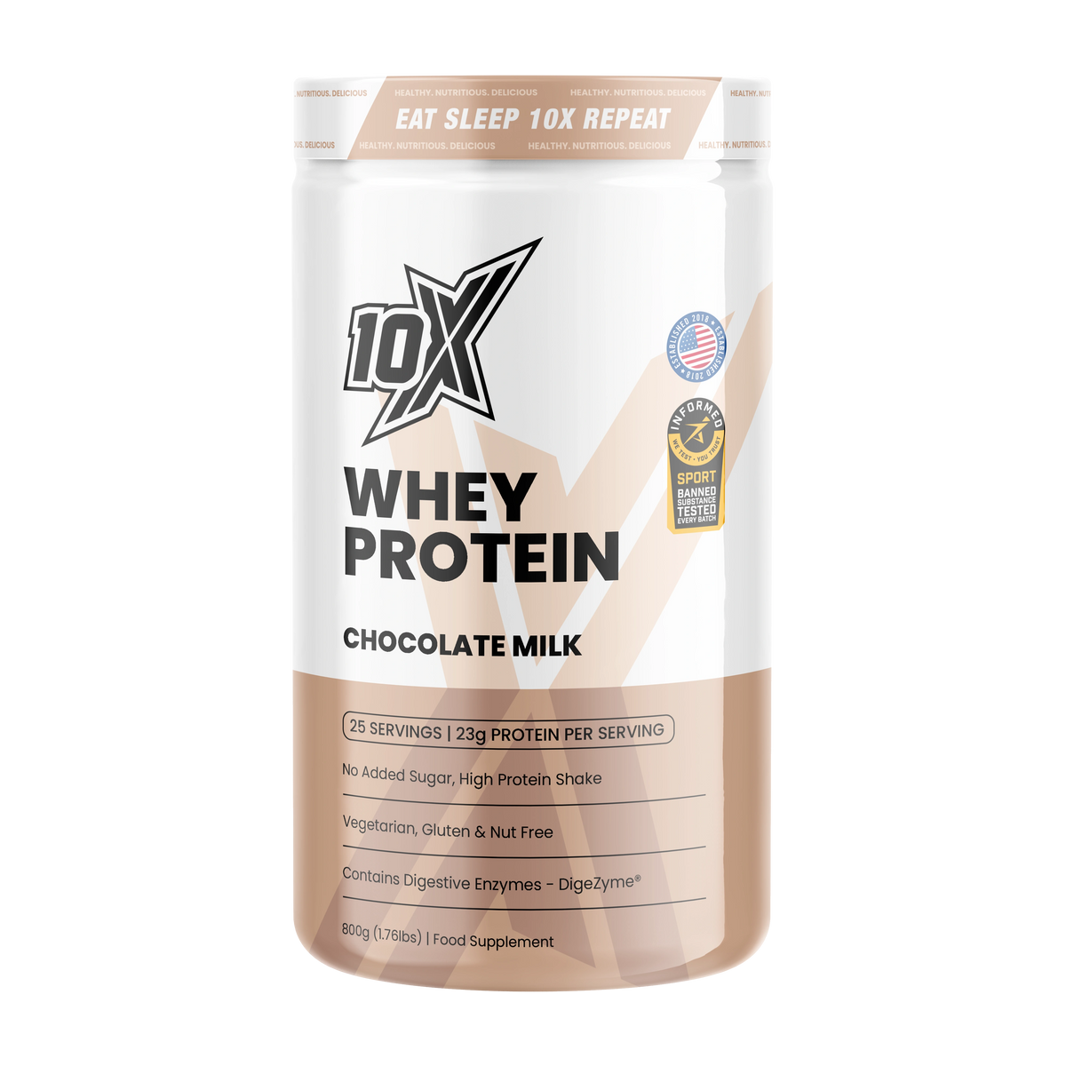 WHEY PROTEIN - Chocolate Milk flavor protein powder by 10X Athletic
