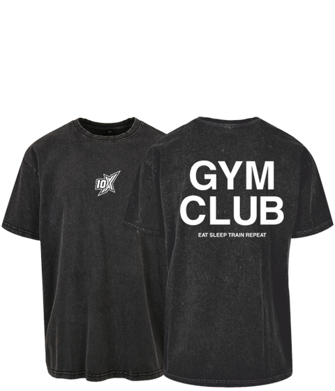 10X Acid Washed Heavy Oversized Gym Club T-Shirt